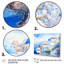 Ensemble d'art mural bleu et blanc Santorini Village II - Grèce 4 pièces-208959967