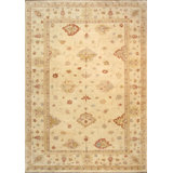 Oushak Hand Knotted Wool Oriental Area Rug in Ivory/Beige/Brown