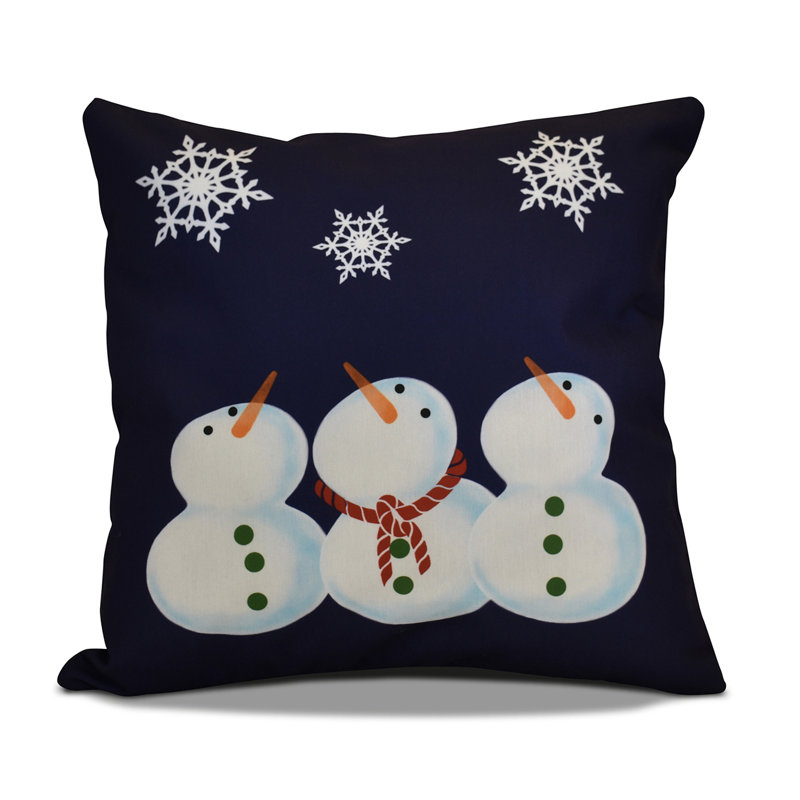 Coastal Christmas Outdoor Reversible Throw Pillow, Navy Blue, 20" H x 20" W