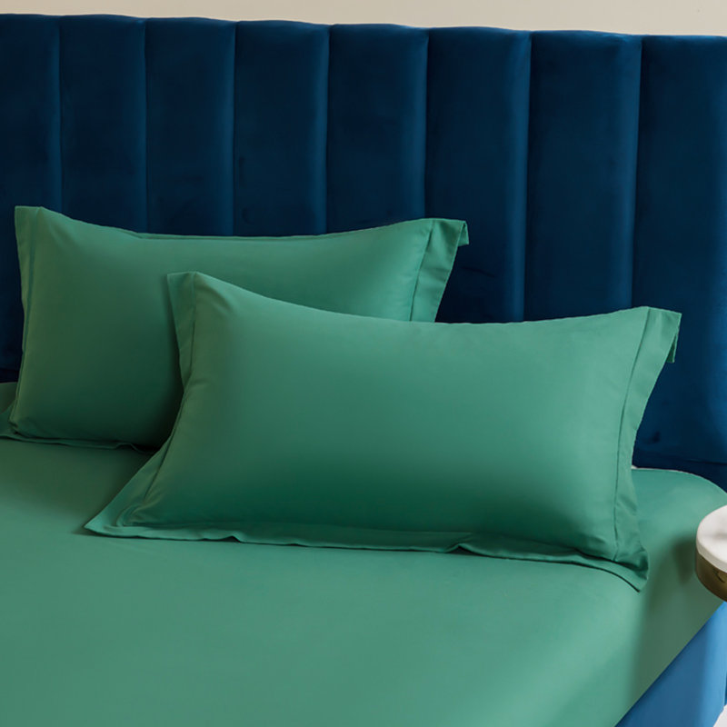 Egyptian-Quality Cotton Sham Covers, 500 Thread Count Cotton Sateen Square Pillow Covers - NTBAY, Standard, Dark Green