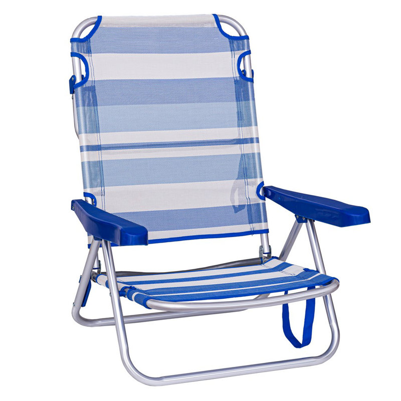Anisse Folding Beach Chair, Blue/White