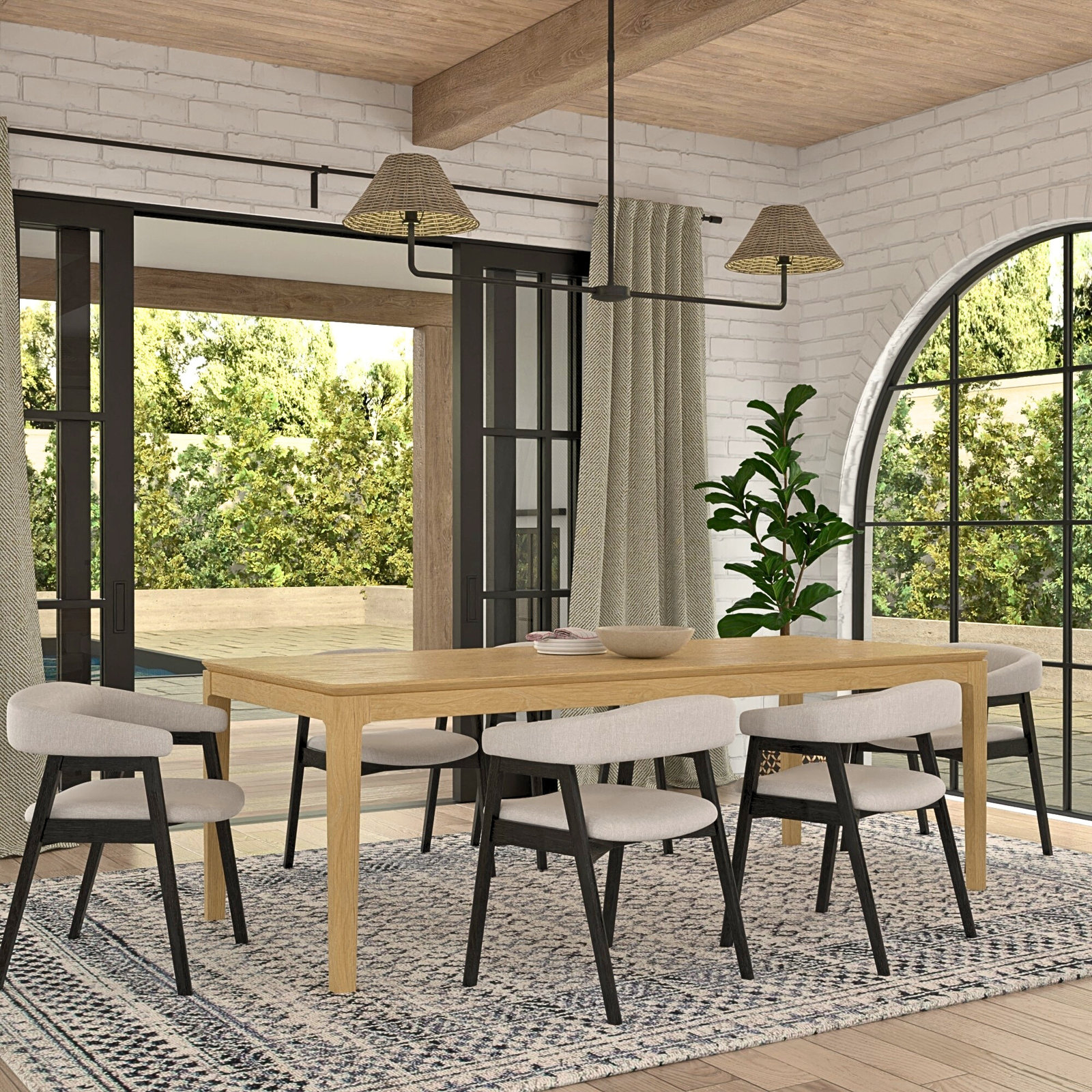 Rise Extendable Dining Table (72"-90"), Light Oak