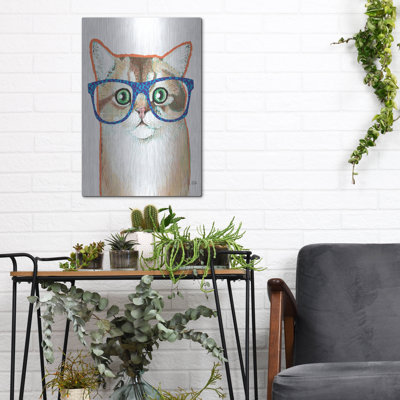 Art mural en métal Trinx «Bespectacled Pet 2» par Melissa Averinos