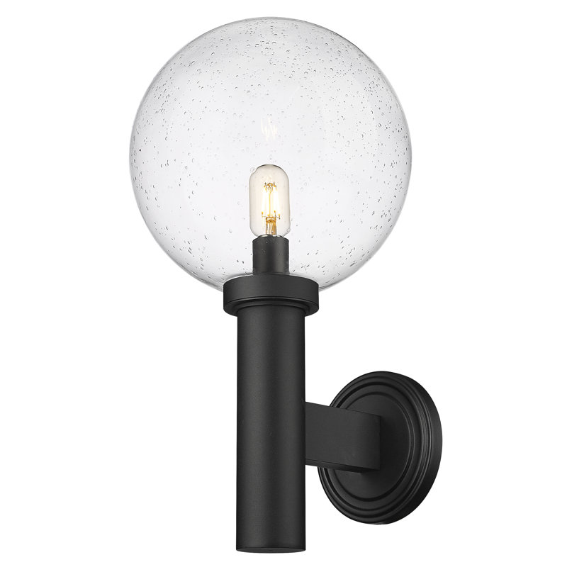 Badrieh Aluminum Wall Light, 22.5" H x 12" W x 13" D, Seeded Clear