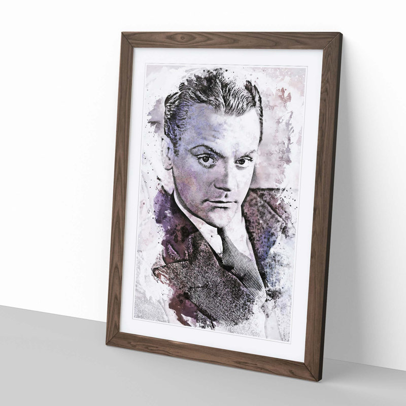 James Cagney in Abstract - Framed Print, Walnut Framed, 87cm H x 62cm W x 2cm D