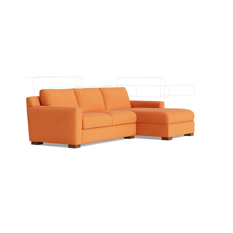 Catalina Chaise Sectional, Performance Weave - Carrot, Right Hand Facing