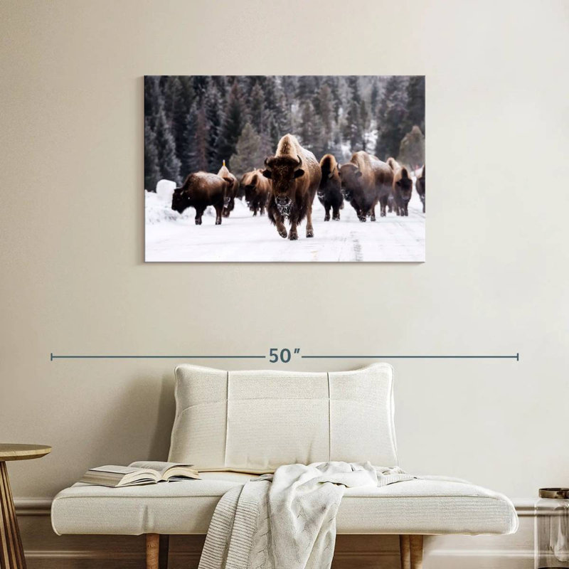 Winter Bisons, 24" H x 36" W
