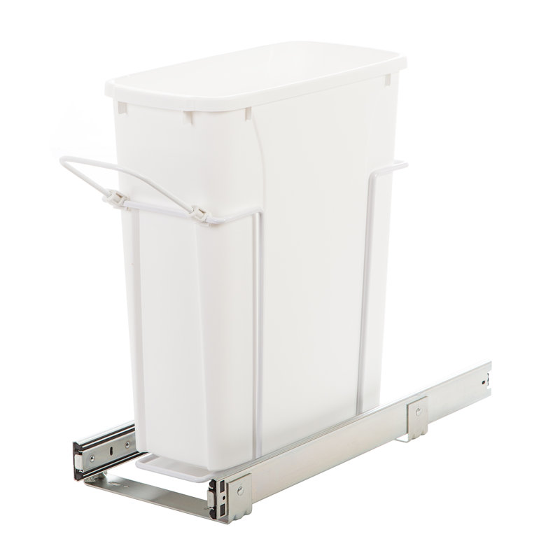 Plastic Open Pull Out Trash Can, 35 Qt