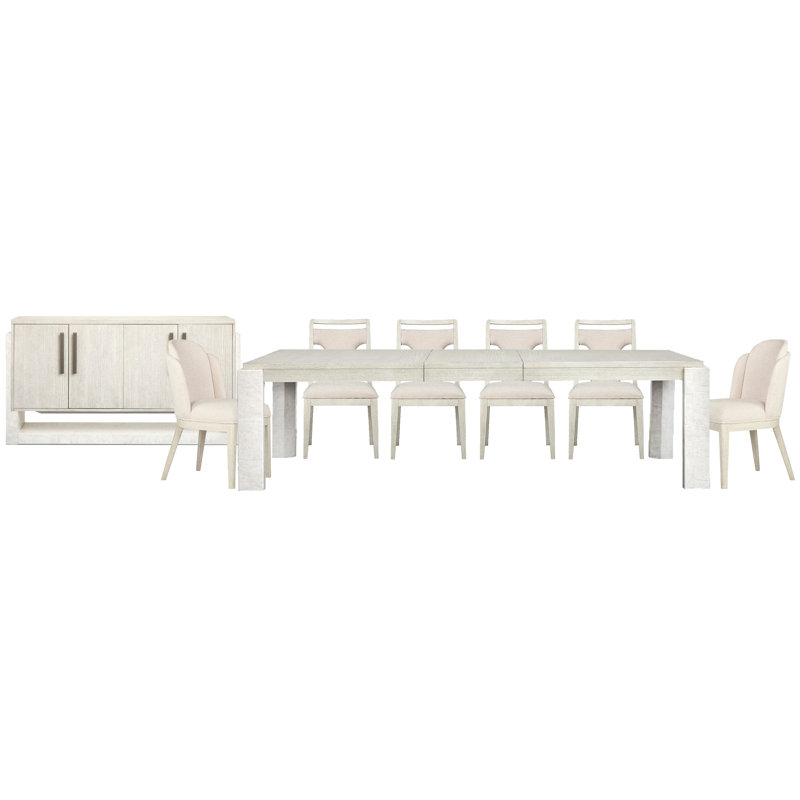 Table de salle à manger extensible Rigsby, 8 pièces: table, 4 chaises d'appoint, 2 chaises d