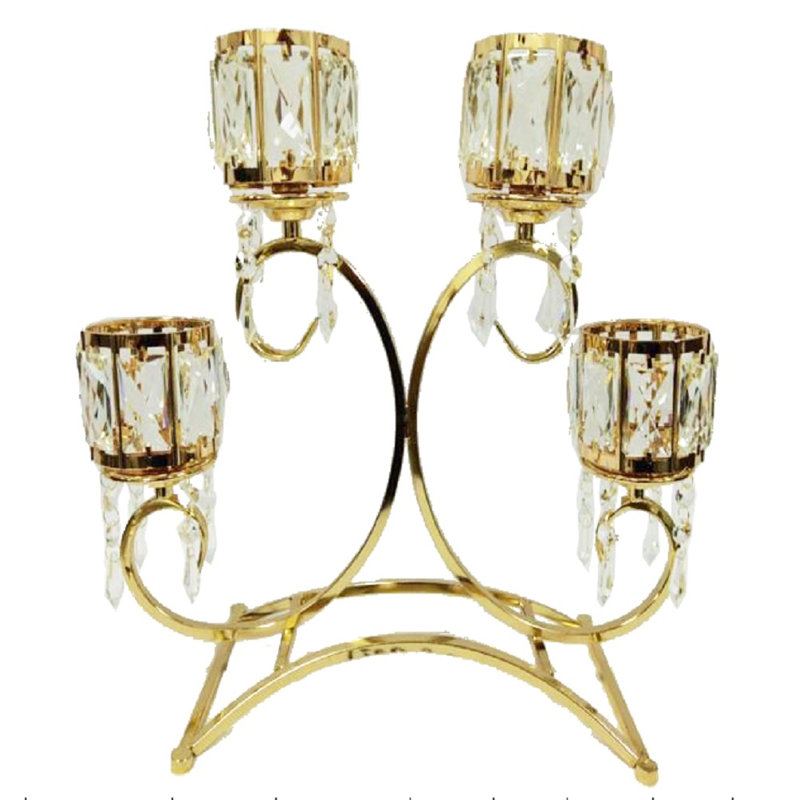 Brionny 15'' H Tabletop Hurricane, Gold
