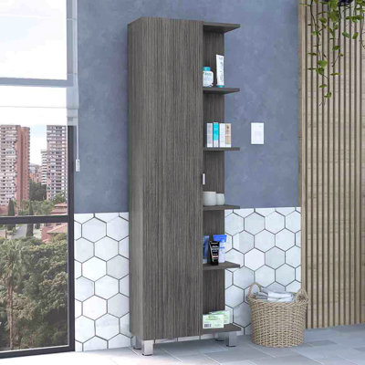 Linen Cabinet, Four Interior  Shelves, Five External Shelves