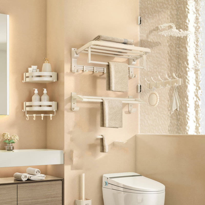 1 Towel Rack, Cream White