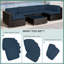 Garden Rattan Sofa Set Polyester Cover Replacement No Cushion-1820094858