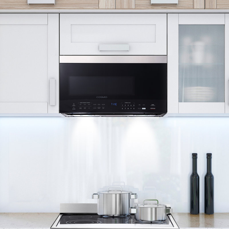 Cosmo 30 in. Stellar Collection 1.6 cu. ft. Over the Range Microwave in Stainless Steel with Vent Fan 