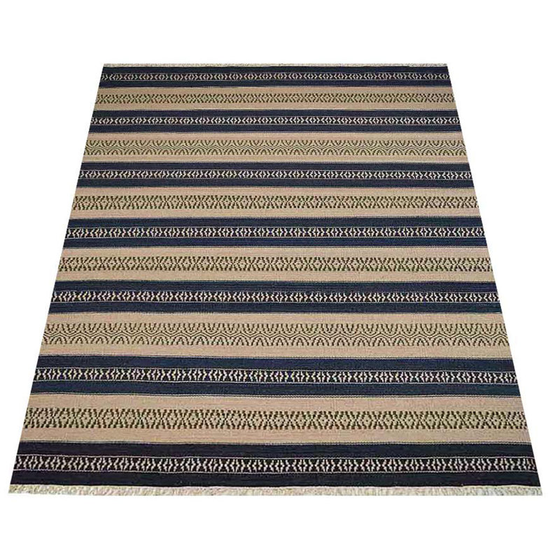 Melbourne Hand Woven Flat Weave Kilim Wool Eco-Friendly Area Rugs - Rectangle, Aqua Cream Color, Contemporary Modern Design, Low Pile Handmade Area Rugs for Living Room, Bed Room