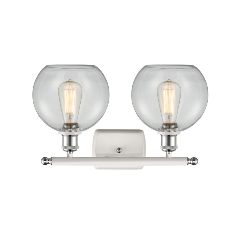Éclairage pour meuble-lavabo à 2 lumières blanc / chrome poli Almatine, Ampoule non incluse, Transparent