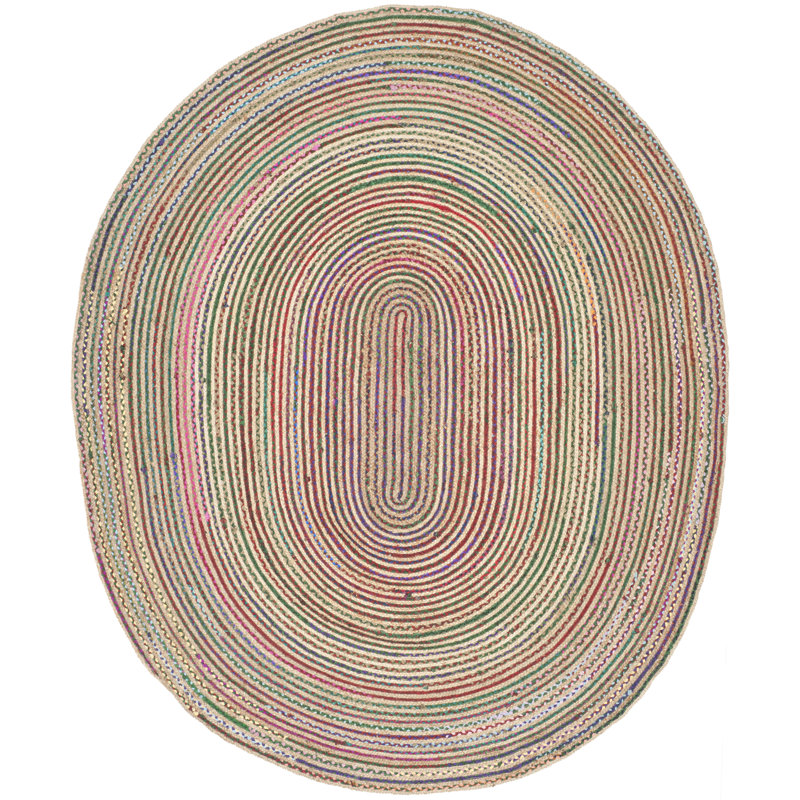 Cape Cod Multicolor Oval Flat Woven Jute Rug
