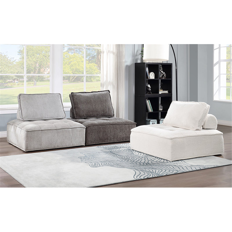 Canapé en tissu d'ameublement 41,3 po, 100 % polyester gris