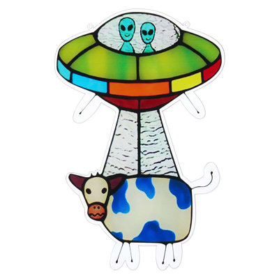 Panneau de fenêtre Ayomiyato UFO and Cow