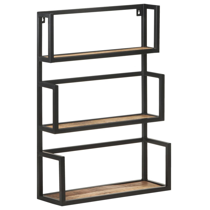 Alchiba 3 Piece Mango Solid Wood Tiered Shelf with Reclaimed Wood, Light Brown