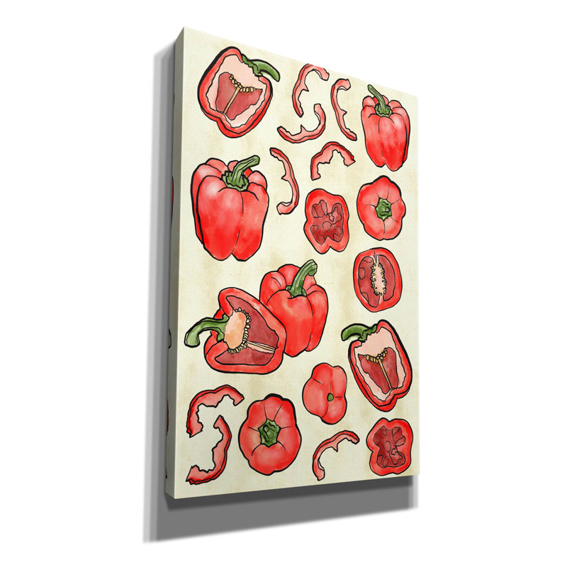 «Red Peppers» par Elizabeth Caldwell, art mural, H 40 po x l 26 po