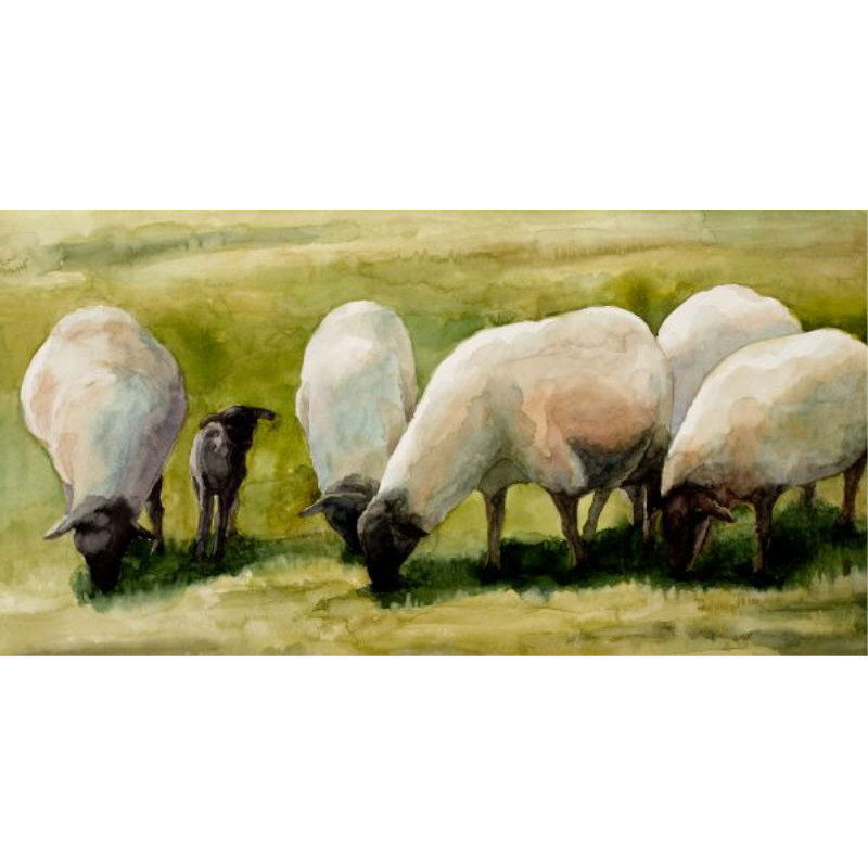 On The Grass Painting by Sara Brown, Outdoor, 30" H x 58" W x 1.5" D