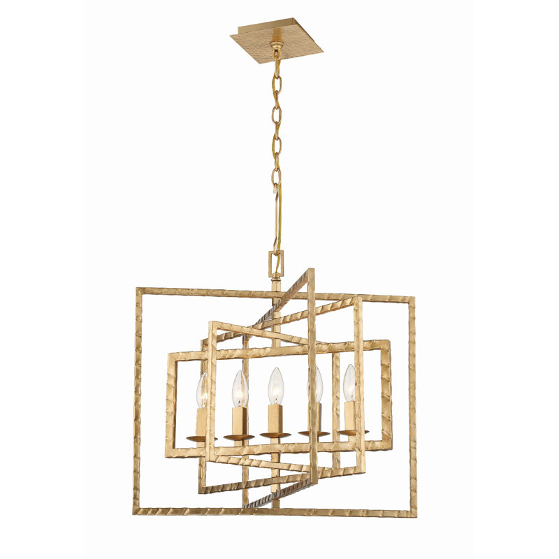 Wrought Iron 5-Light Chandelier