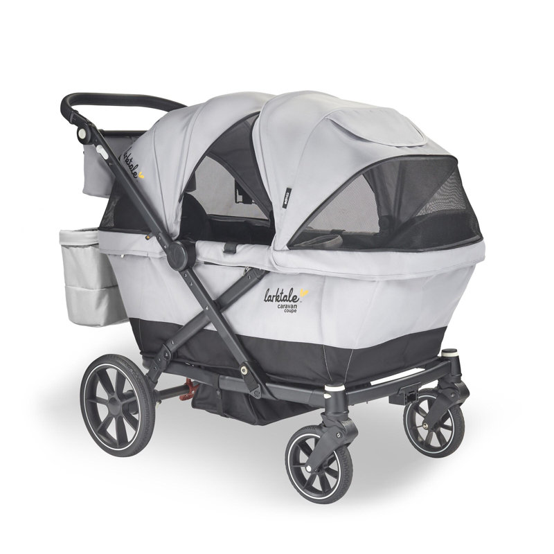 Poussette compacte 2 places Larktale Caravan Coupe V2, gris