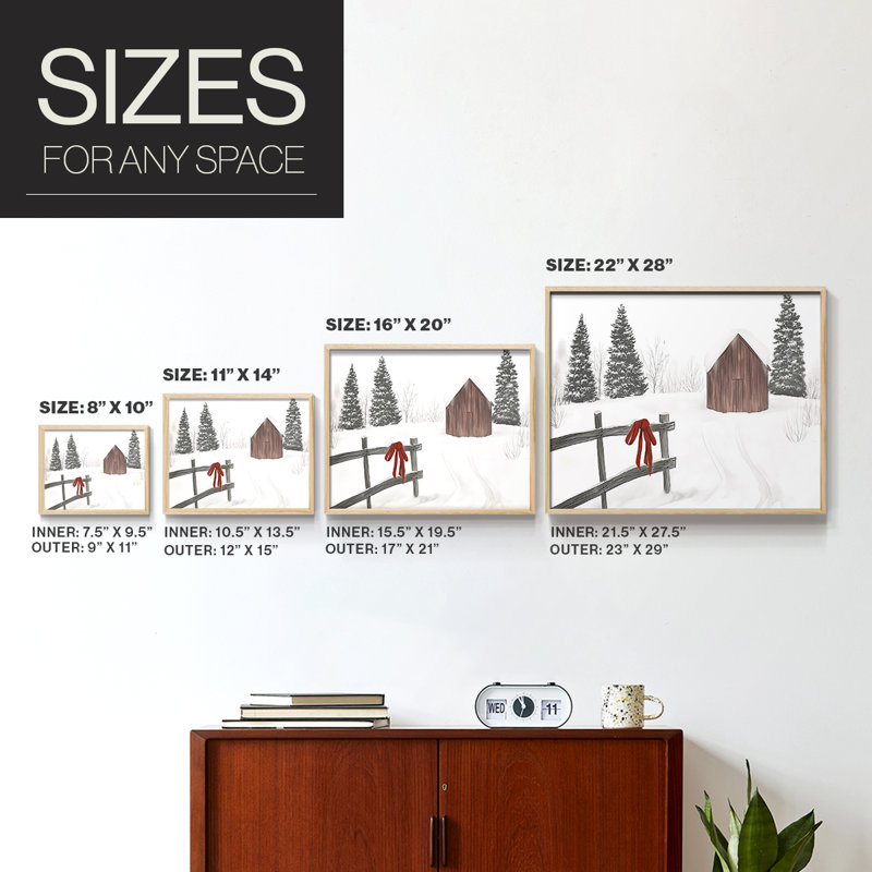 Chirstmas Art-CCXXXIX -Framed Print - Restickable, H 11 po x l 14 po, Naturel