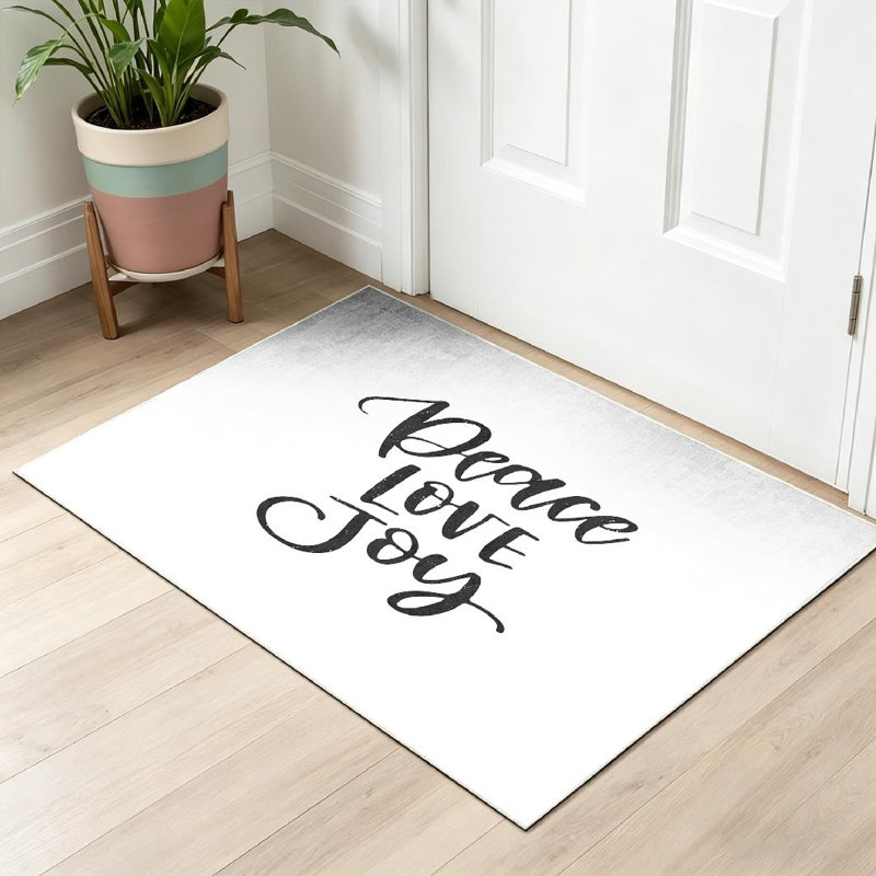 Tapis d'intérieur noir de décoration de Noël noir lavable à la machine, Rectangle 32 po x 47 po