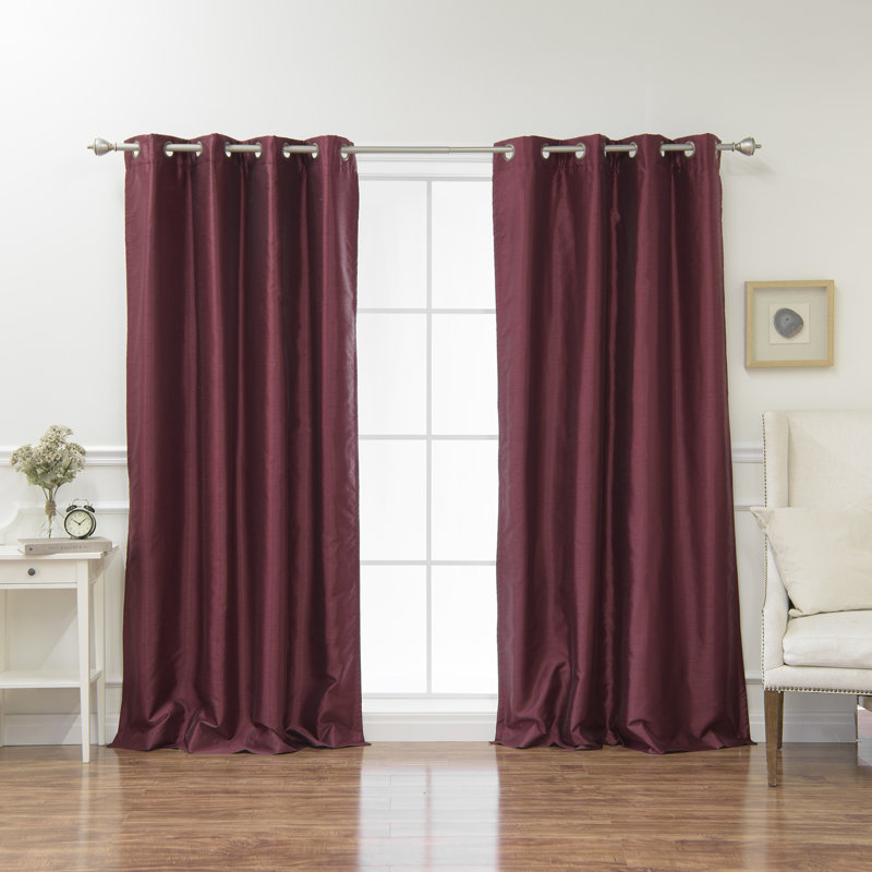 Julianni Blackout Curtain Pair, Burgundy, 52" W x  63" H