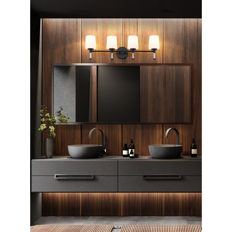 Meuble-lavabo 4 lumières Henri Mat 32 po, Noir mat