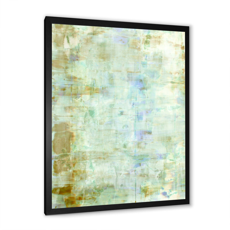 Art abstrait bleu et beige - Art moderne et contemporain sur toile, Cadre photo noir, H 12 po x l 8 po x P 1 po