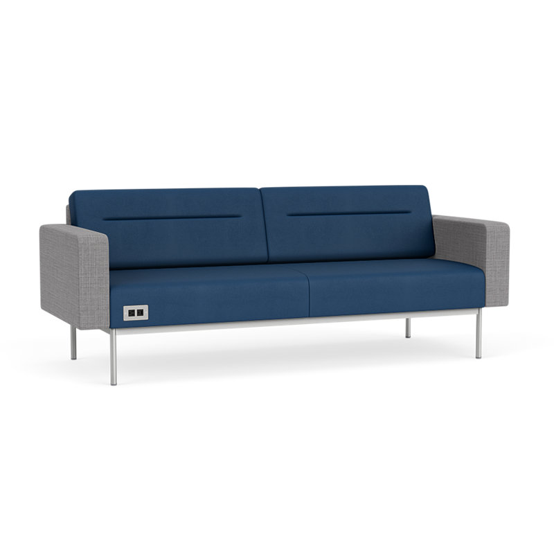 Canapé de réception Darsey, Patriot Plus Blue Ridge; gris chambray, Avec alimentation, Argent argent