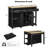 47 Inch Kitchen Island with Extendable Dining Table and Storage-1958440736