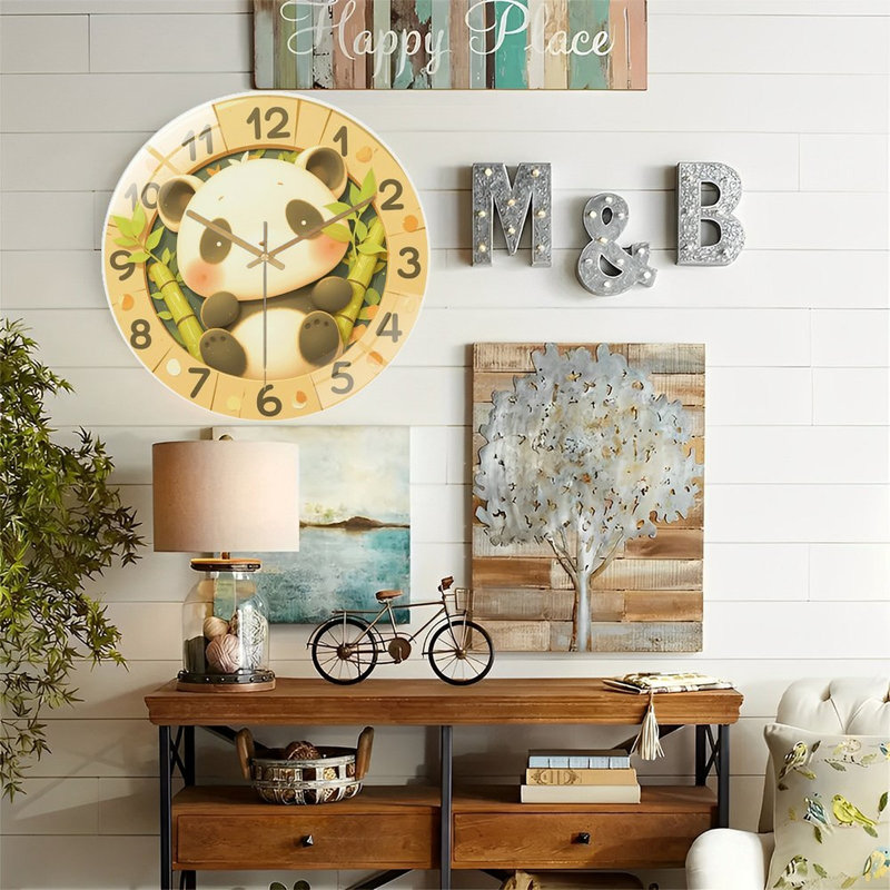 Jolie horloge murale panda 12 po