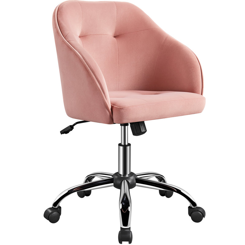 Knudtson Velvet Task Chair, Pink