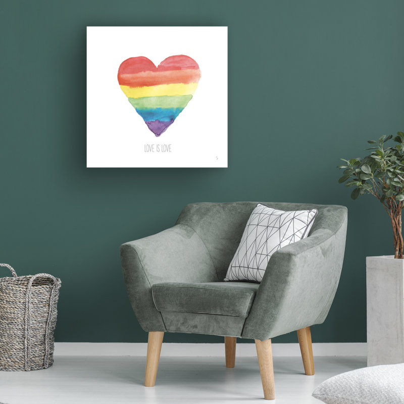 Art sur toile «bolologic Sarah Adams Rainbow Pride II Love», H 14 po x l 14 po