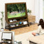 Meuble télé ajustable pour téléviseur de 32 à 50 po, chariot roulant avec pivot 360 °, tablettes à 3 niveaux, prise de courant intelligente et écran de projecteur caché, matériel, support de divertissement dans la chambre à coucher, verrouillage, rangement