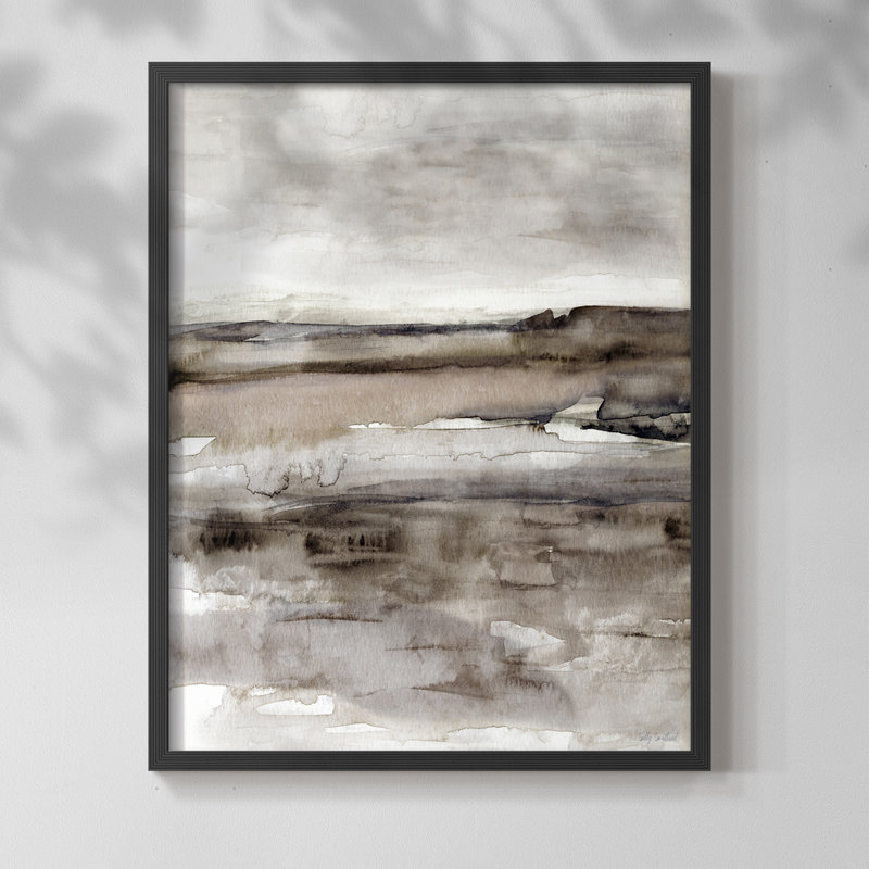 Evening Sunset Bay, reproduction encadrée - bois massif, H 21 po x l 17 po, Noir, noir, noir, noir