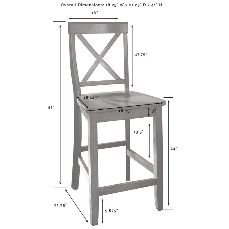 Tabouret de comptoir en bois massif 24 po Diamondback, Tabouret de comptoir (siège d'une hauteur de 24 p, Acajou rétro