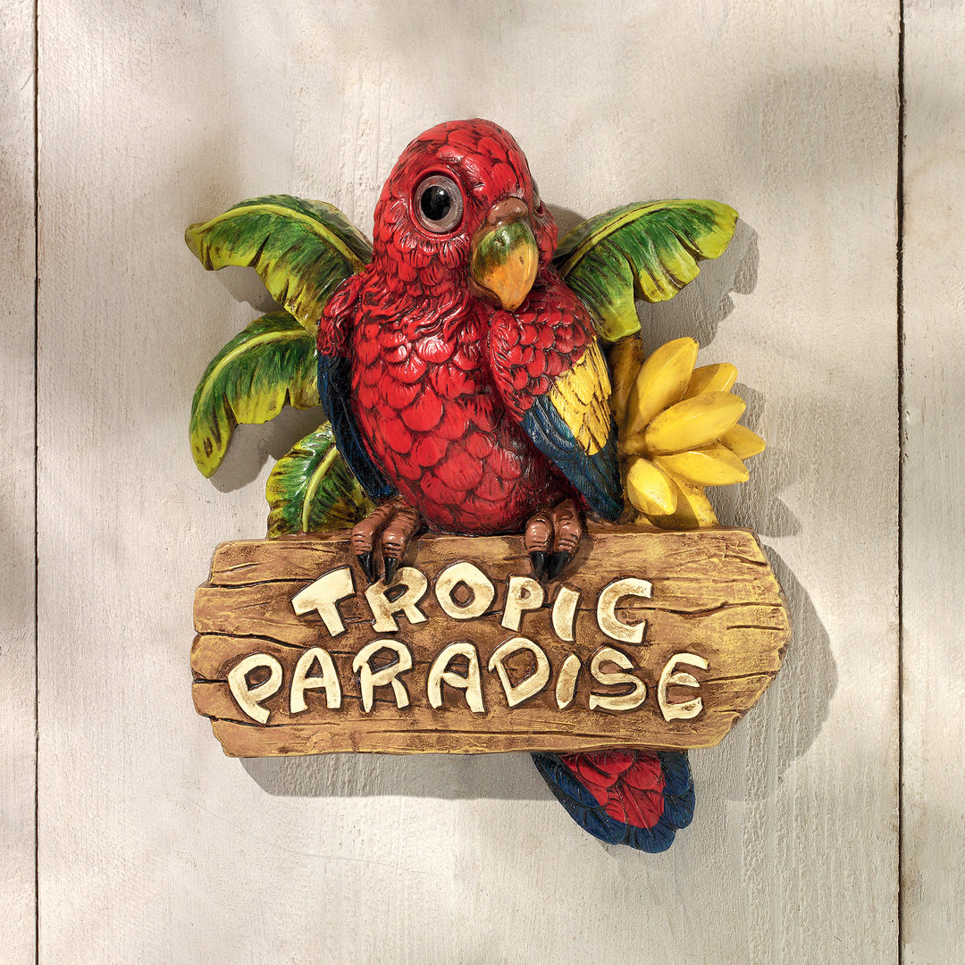 Tropic Parrot Paradise Wall Sculpture Design Toscano
