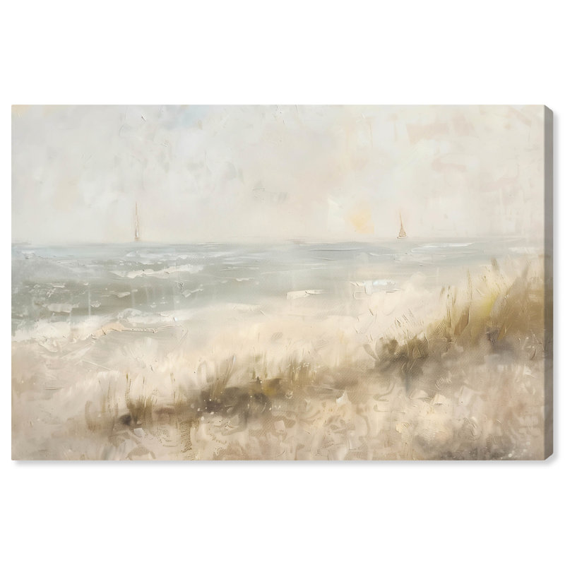 «Early Morning On The Shore Beach», art mural inspiré par Art Remedy, Toile tendue, H 30 po x l 45 po