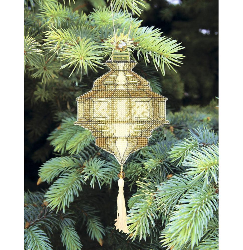 Jouet d'arbre de Noël. Toile en plastique, ensemble de point de croix T-25C "Colorful lanterns"