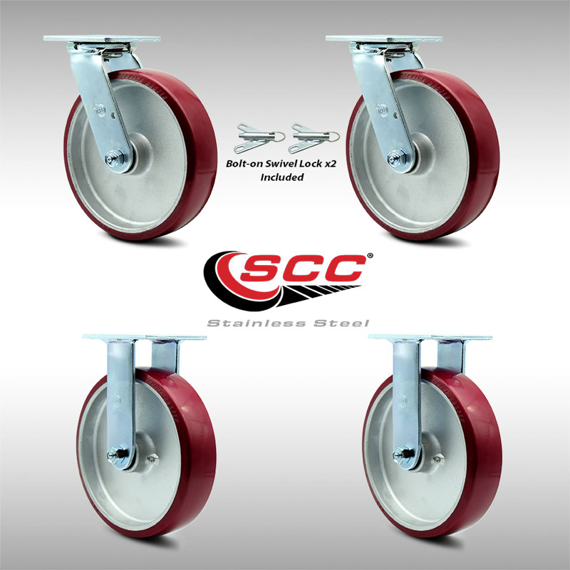 4 Piece Poly on Aluminum Caster Set
