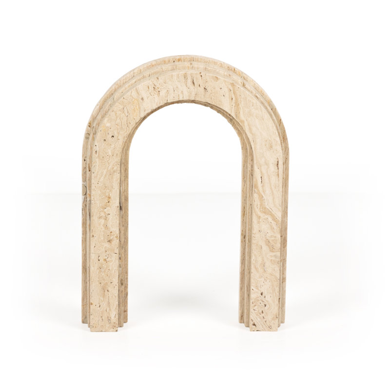 Rockwell 2 Piece Travertine Arches Set, White Travertine