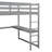 Wood  Loft Bed With Built-In Wardrobe