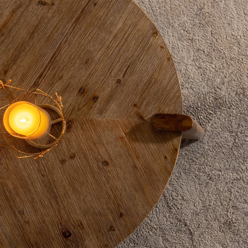 Table basse ronde en bois pour le salon (y compris la table basse, sans les chaises)