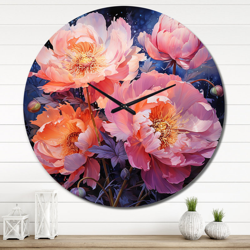 Daleigh - Horloge murale florale, Moyenne