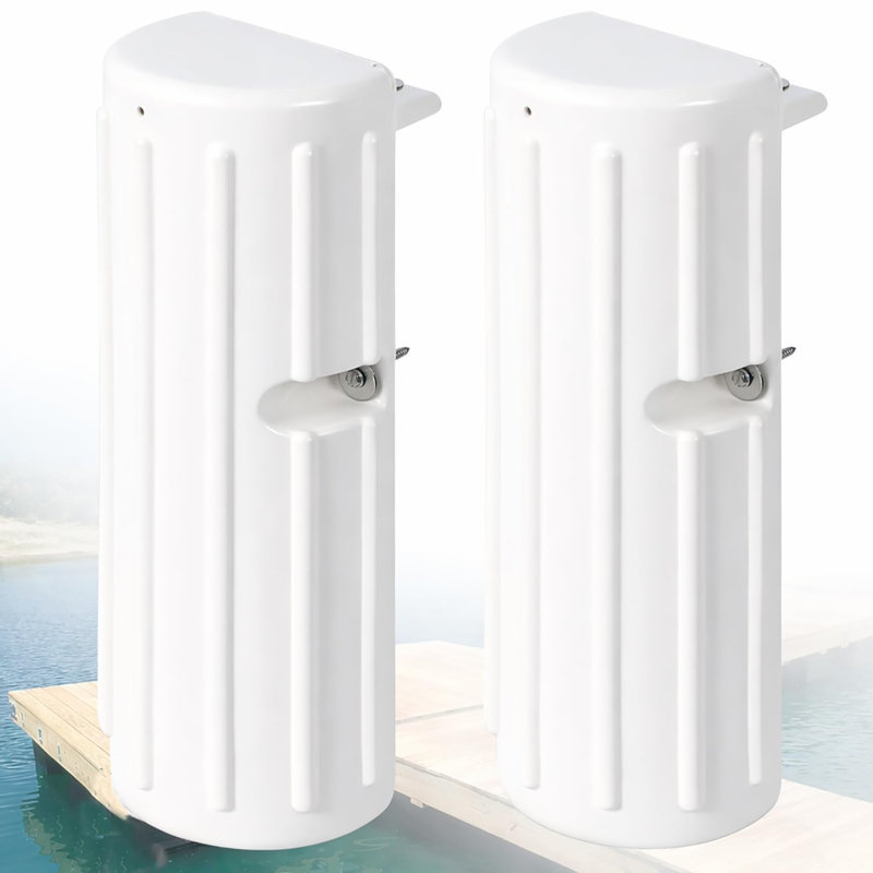 Pare-chocs de quai pour bord ou sur le côté, garde-boue en PVC de qualité marine, paquet de 2, résistant aux rayons UV, protection verticale durable, quincaillerie de fixation incluse, blanc